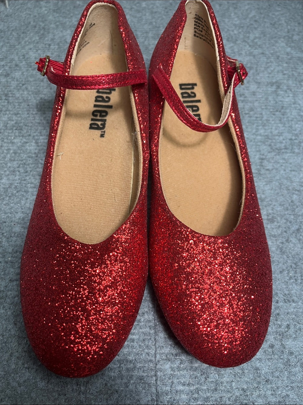 balera Red Glitter Mary Jane Ballet Flats for Kids